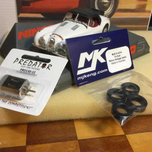 Special Commission - Ninco  Jaguar XK120 White 'Alps' Combo with Predator NC1 type Motor and MJK Tyres #4214